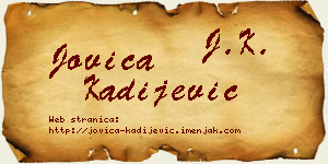 Jovica Kadijević vizit kartica